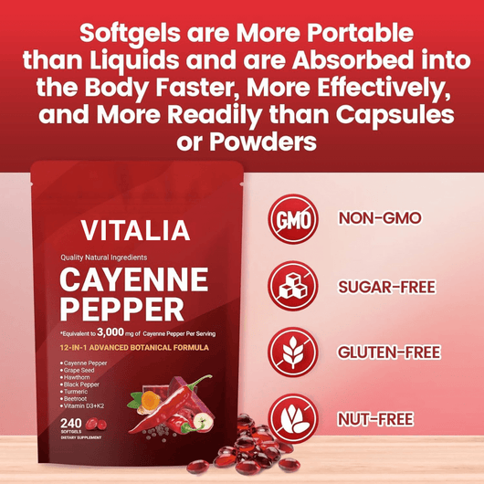 Vitalia Cayenne Pepper Softgels